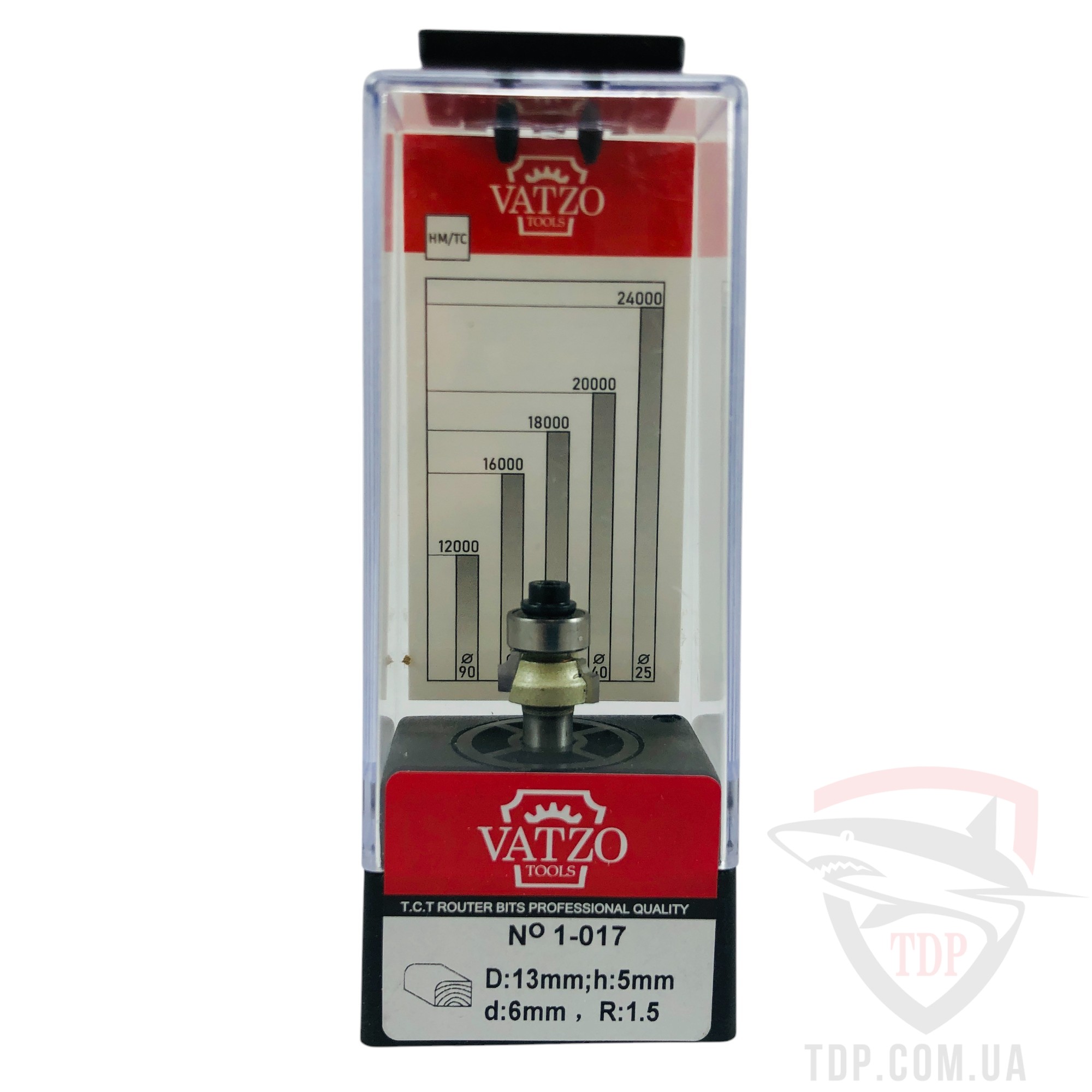 Фреза кромкова калювальна VATZO 1017 D13 d6 L46 h5 R1.5 - Фото №4