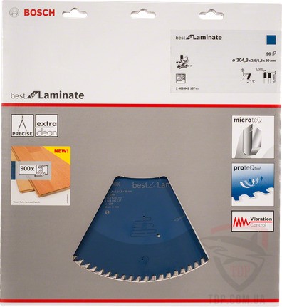 Пильний диск по ламінату Bosch 305x30x96z K2.5/1.8 Best for Laminate (2608642137) - Фото №2