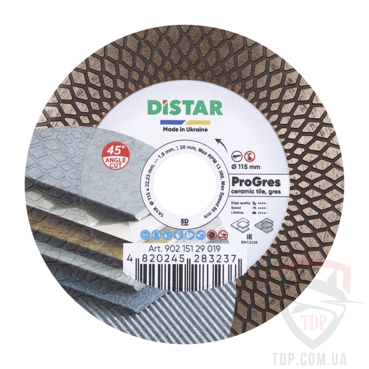 Алмазный инструмент Диск алмазний по керамограніту Distar PRO Gres 115x1.9x20x22.2мм (90215129019)