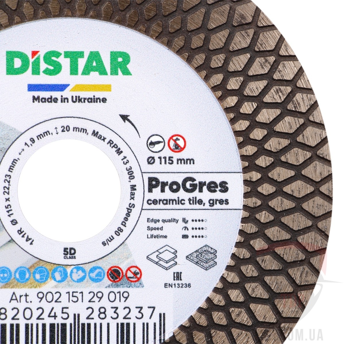 Диск алмазний по керамограніту Distar PRO Gres 115x1.9x20x22.2мм (90215129019) - Фото №2