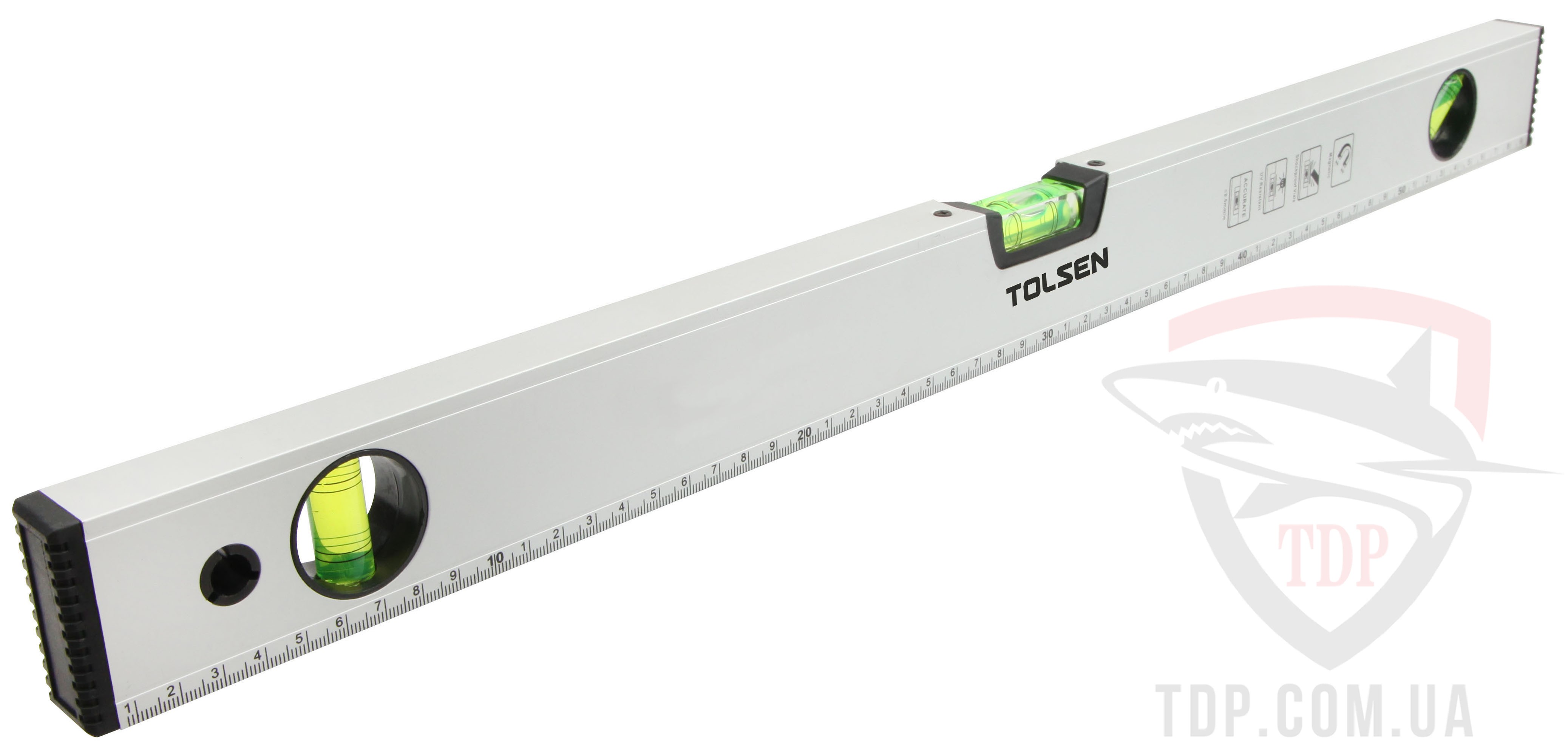 Уровень 60 см 3 капсулы алюминиевая рамка с магнитами TOLSEN (T35104)