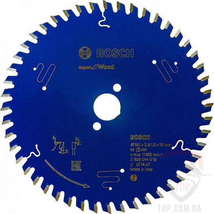 Оснастка Пильний диск по дереву Bosch 160x20x48z K2.2/1.6 Expert for Wood