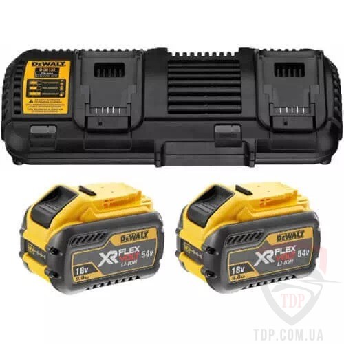 Комплект акумуляторів та зарядного пристрою DeWALT 10.8В/14.4В/18В/54В (DCB132X2) - Фото №3