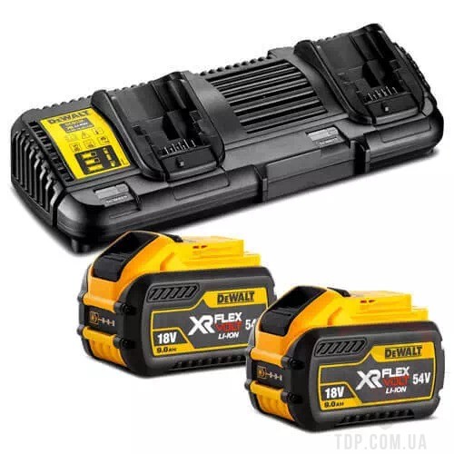 Электроинструмент Комплект акумуляторів та зарядного пристрою DeWALT 10.8В/14.4В/18В/54В (DCB132X2)