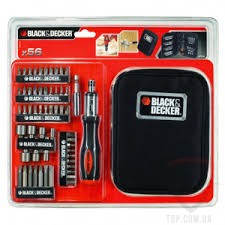 Биты и адаптеры Набор бит BLACK+DECKER 25 мм 50 мм 56 шт (A7104)