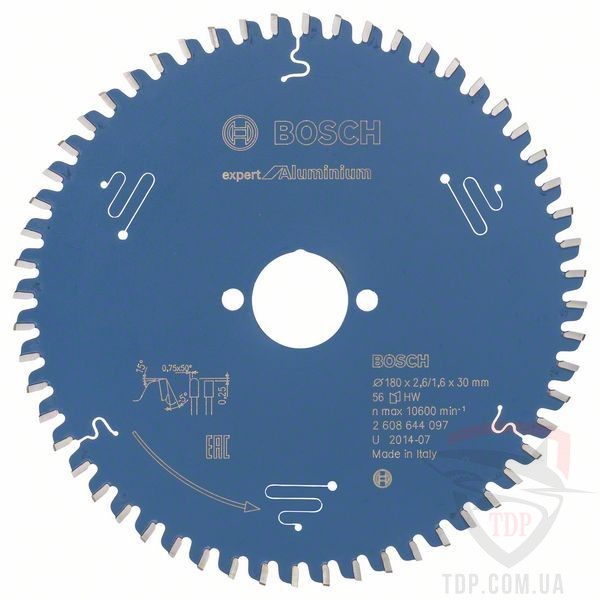 Оснастка Пильний диск по алюмінію Bosch 180x30x56z K2.6/1.6 Expert for Aluminium