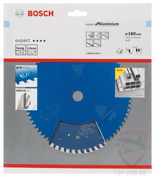 Пильний диск по алюмінію Bosch 180x30x56z K2.6/1.6 Expert for Aluminium - Фото №2