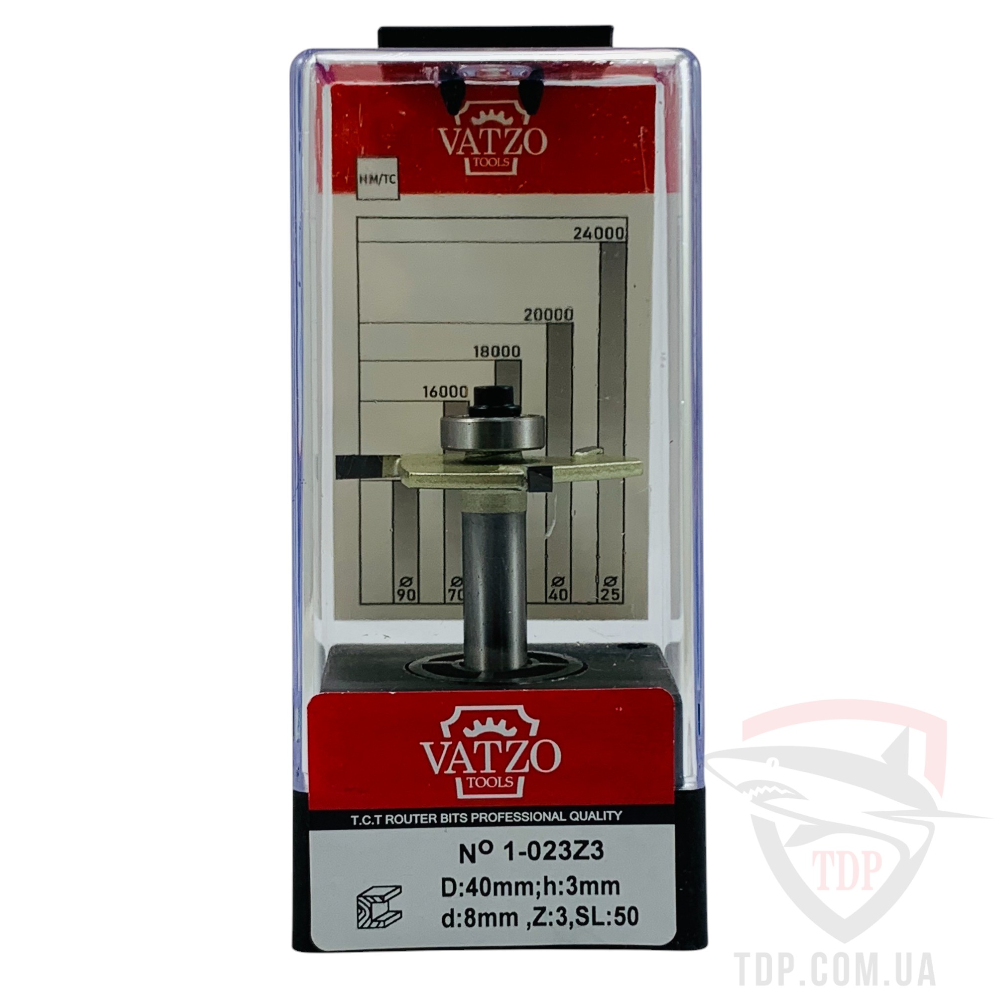 Фреза кромкова фальцева VATZO 1023 D40 d8 L62 h3 z3 - Фото №4
