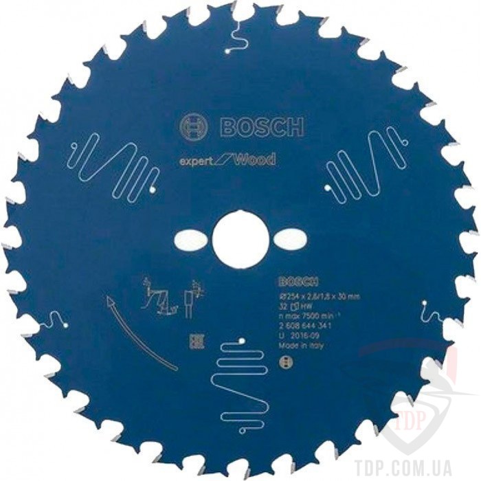 Оснастка Пильний диск по дереву Bosch 254x30x32z K2.6/1.8 Expert for Wood