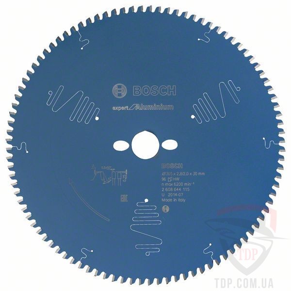 Пильные диски Пильний диск по алюмінію Bosch 305x30x96z K2.8/2 Expert for Aluminium