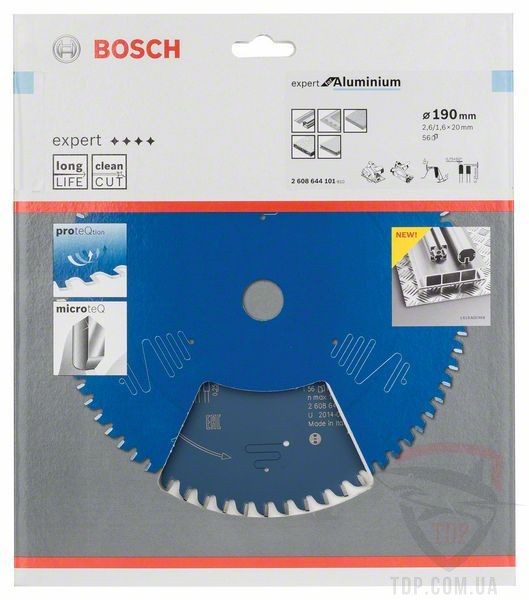 Пильний диск по алюмінію Bosch 190x20x56z K2.6/1.6 Expert for Aluminium - Фото №2