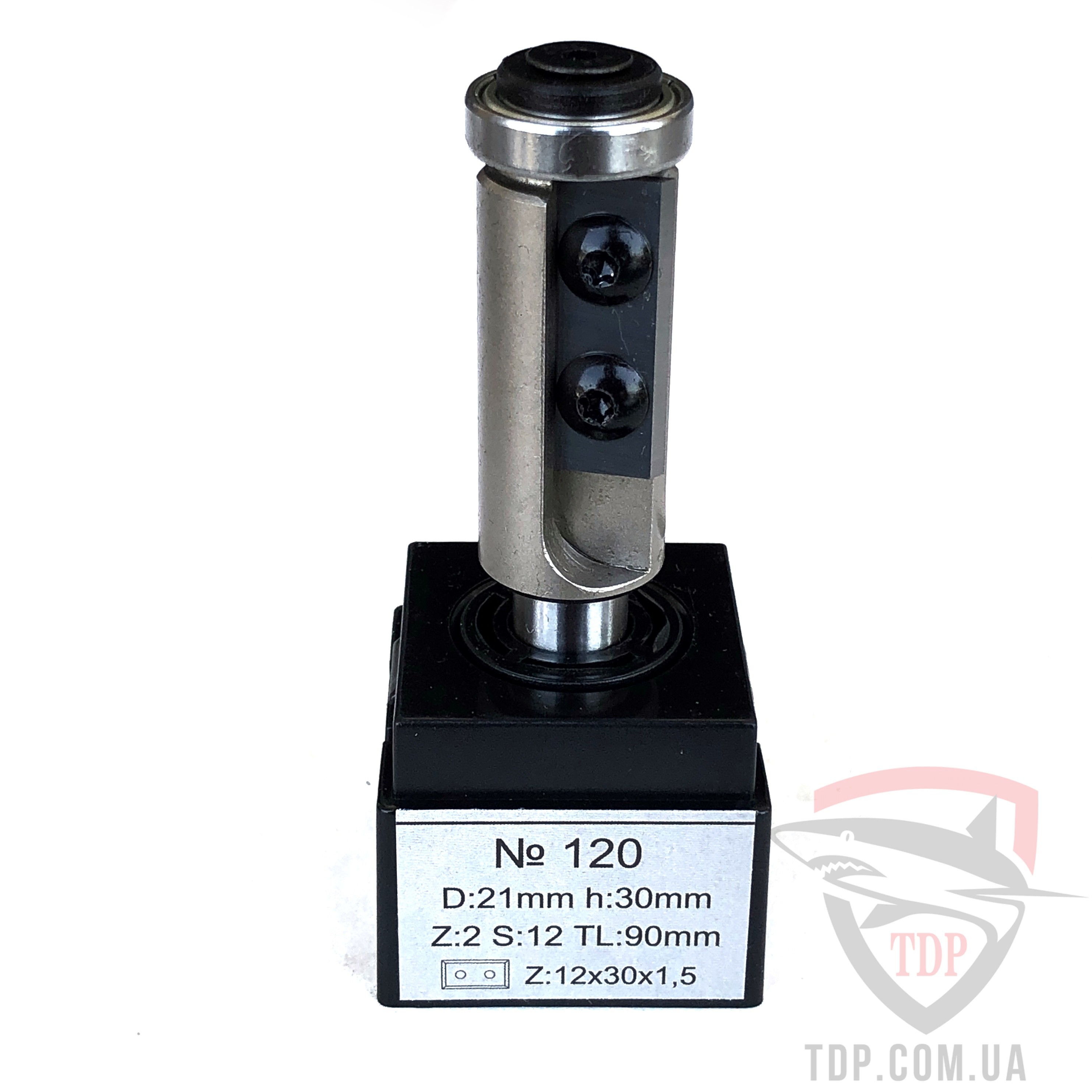 Оснастка Фреза кромочная прямая Глобус PRO 120 D19 d8 h40 L100 z2 с верхним подшипником
