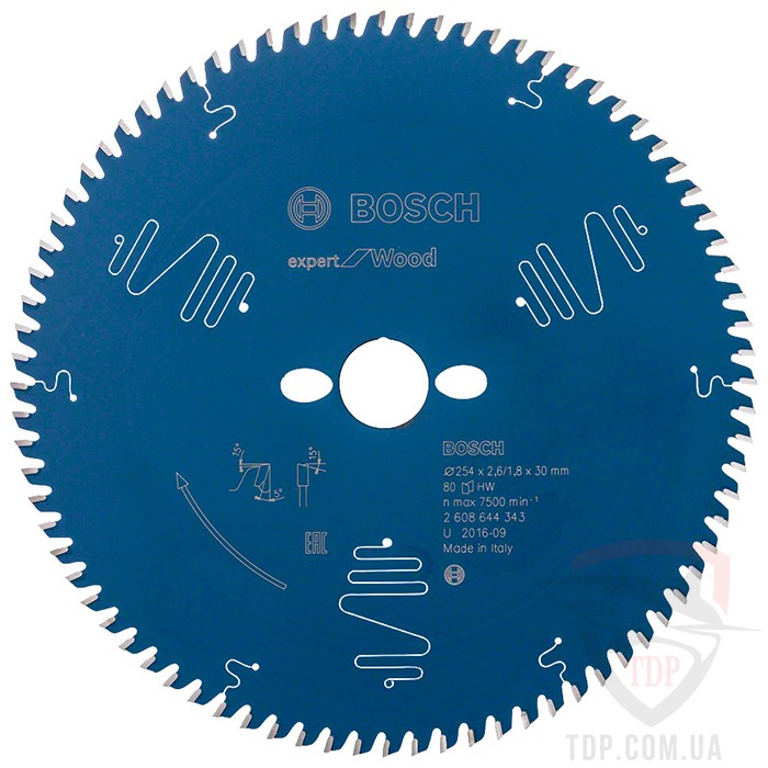 Оснастка Пильний диск по дереву Bosch 254x30x80z K2.6/1.8 Expert for Wood