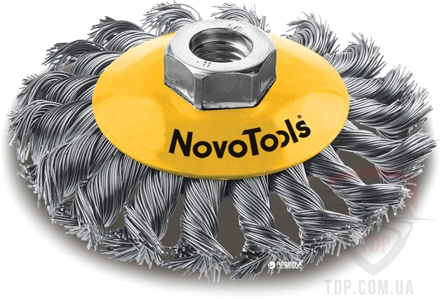Оснастка Щетка конусная NovoTools 115 мм плетеная сталь
