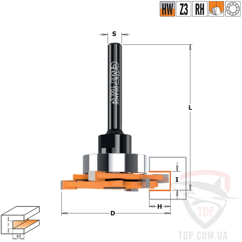 Оснастка Фреза пазовая CMT для STRIPLOX D47 d6.35 h7 (823.371.11A)