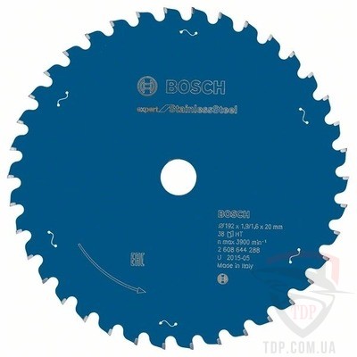 Оснастка Пильний диск по нержавіючій сталі Bosch 192x20x38z K1.9/1.6 Expert for Stainless Steel