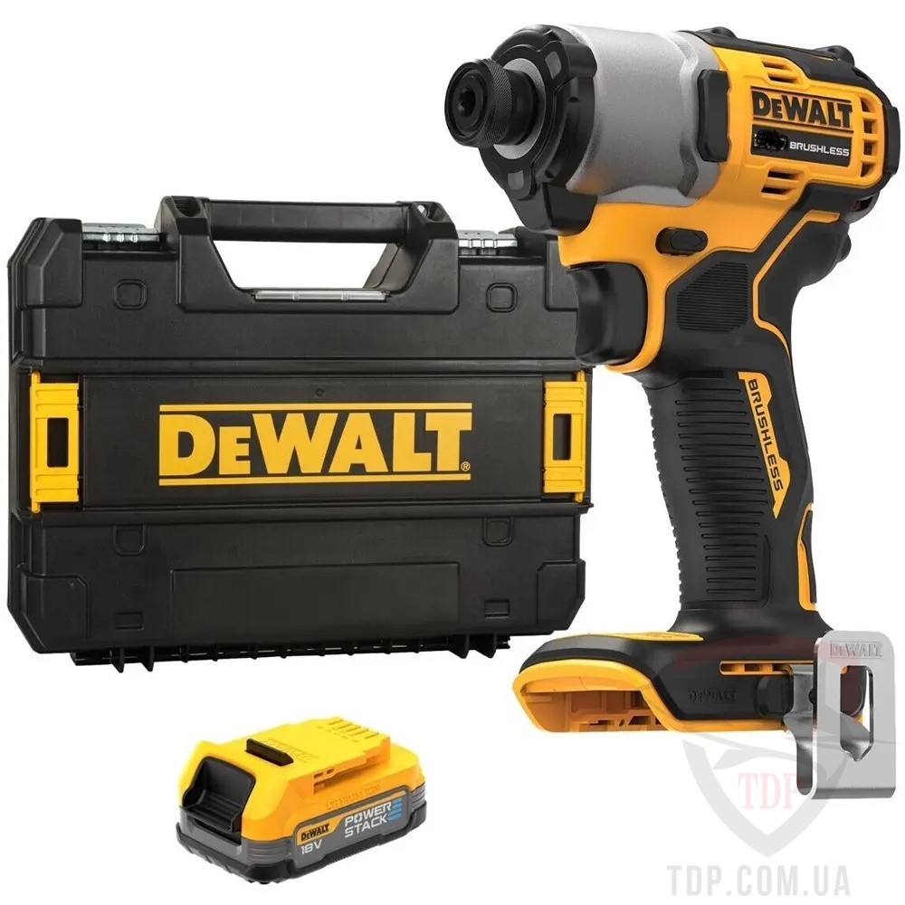 Электроинструмент Шурупокрут ударний акумуляторний DeWALT XR Li-Ion 18В PowerStack (DCF840E1T)