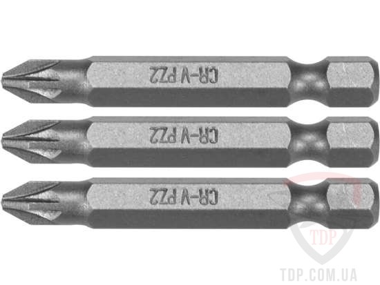 Биты и адаптеры Бита STHOR Pozidriv PZ3x50 мм 1/4" 3 шт (65477)