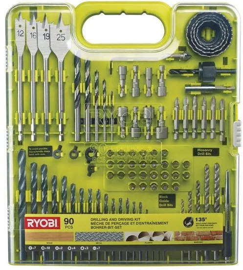 Электроинструмент Набір біт та свердел Ryobi RAKDD90 90 шт (5132004665)