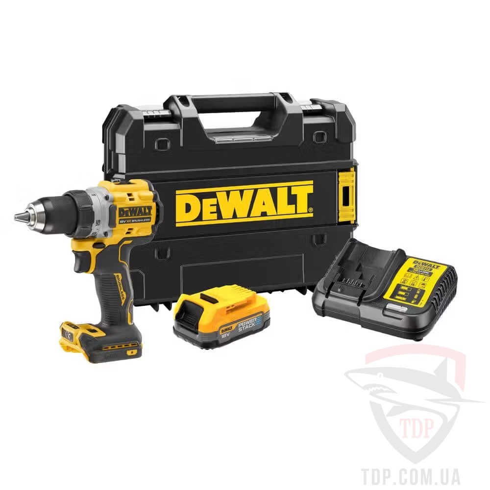 Электроинструмент Дриль-шурупокрут DeWALT XR Li-Ion PowerStack 18В 1.7Аг 90Нм (DCD800E1T)
