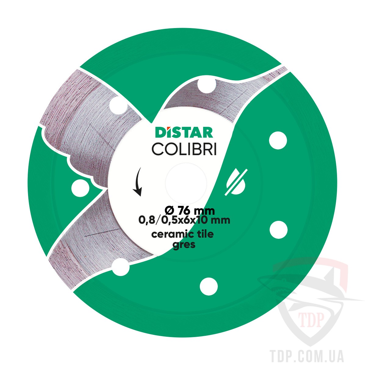 Алмазный инструмент Алмазний диск по кераміці Distar Colibri 76x10x0.8мм (11139053029)