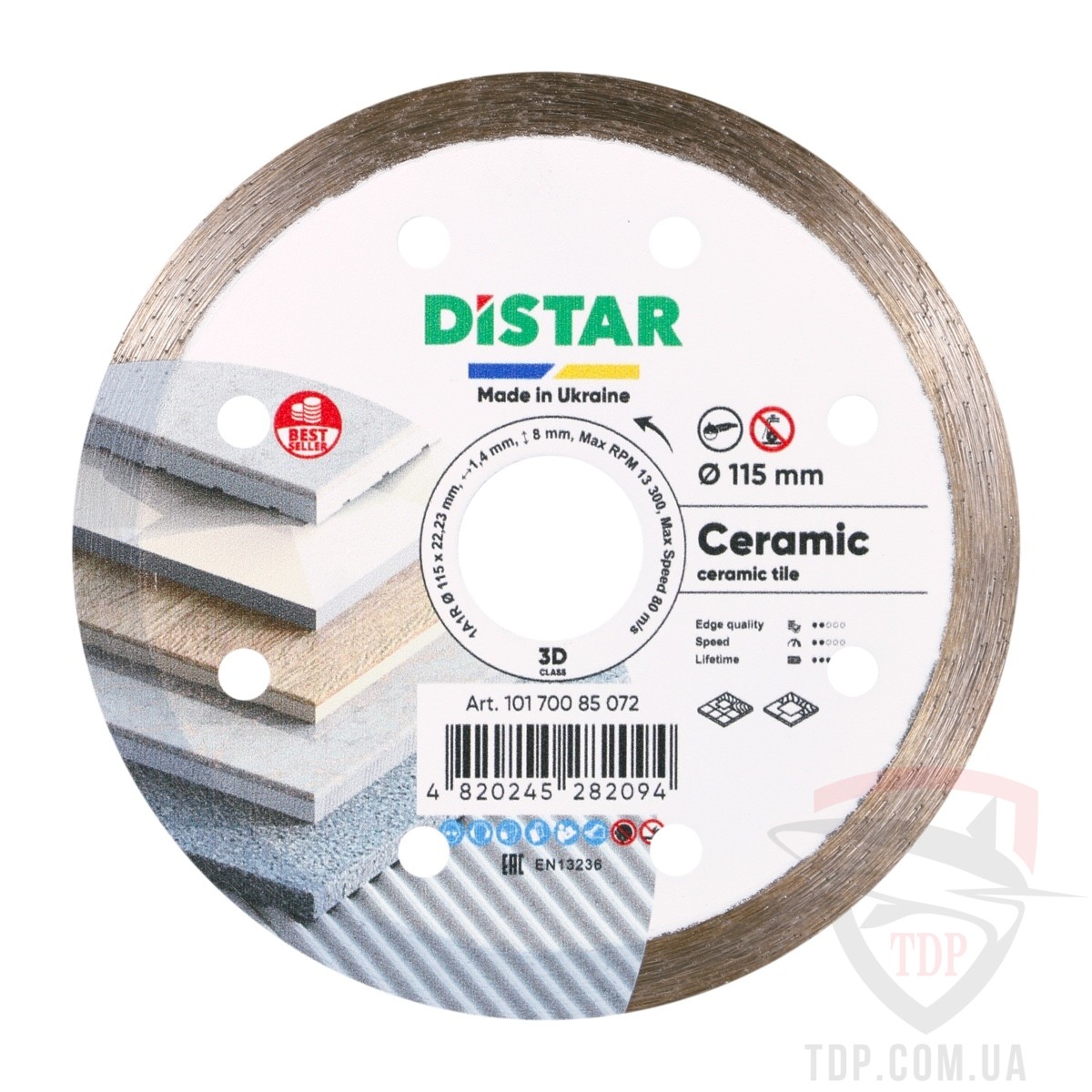 Алмазные диски Диск алмазний по керамограніту Distar Ceramic 115x1.4x8x22.23мм (10170085072)
