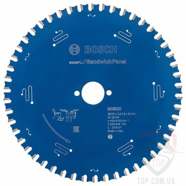 Оснастка Пильний диск по сендвіч-панелях Bosch 235x30x50z K2.2/1.8 Expert for Sandwich Panel