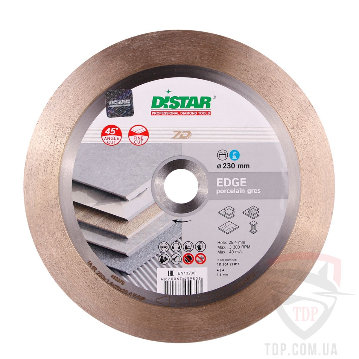 Алмазный инструмент Алмазный диск Distar отрезной 230x1.4x25x25.4 Edge (11120421017)