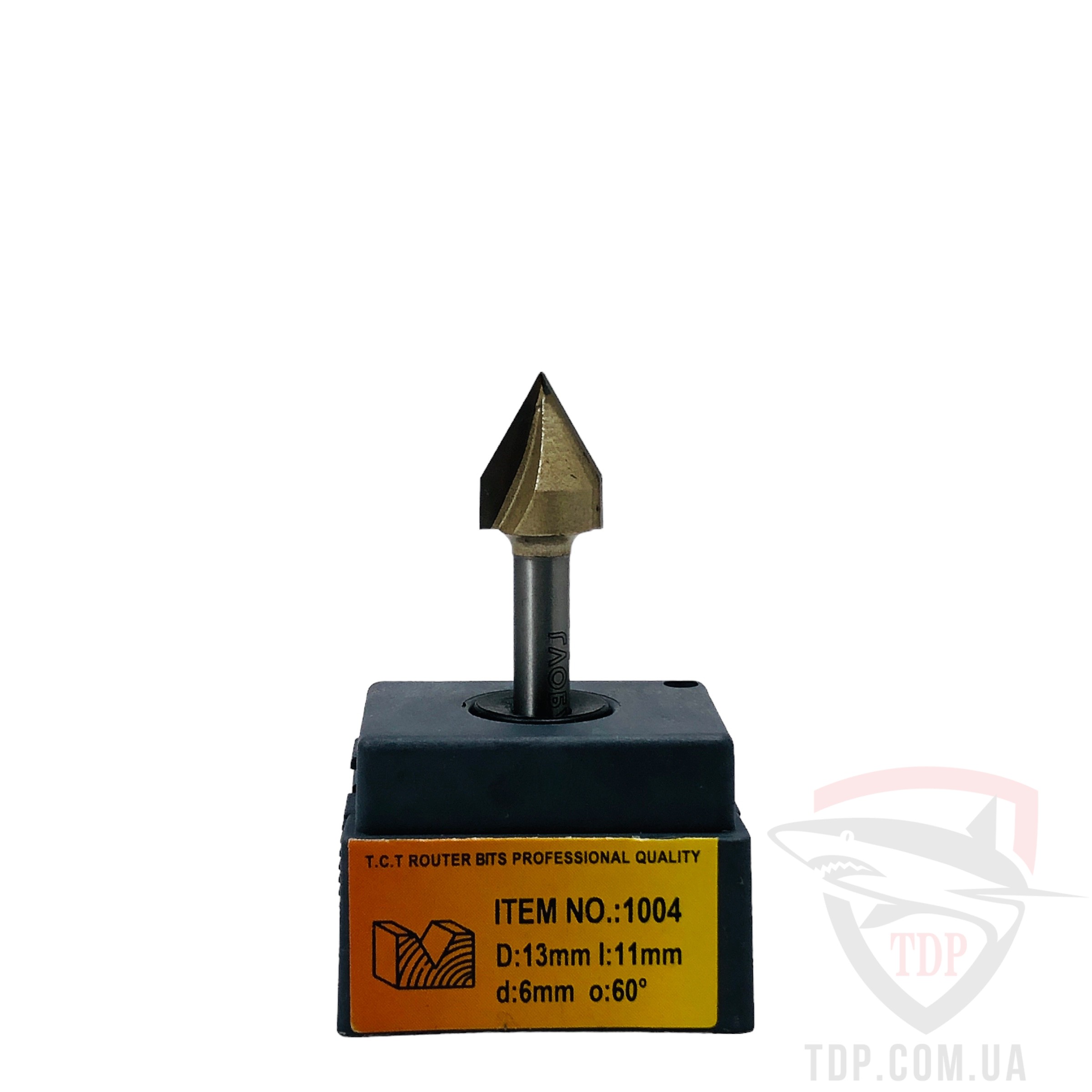 Фреза по дереву ГЛОБУС пазовая V-образная 1004 D13 d6 h11 o60