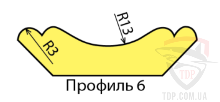 Фрезы по дереву (насадные) Фреза плинтус реечный Vatzo D125 d32 L36 R3 r13 мм профиль 6