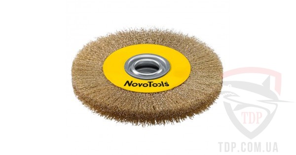 Оснастка Щетка дисковая NovoTools 175х22.2 мм рифленая латунь