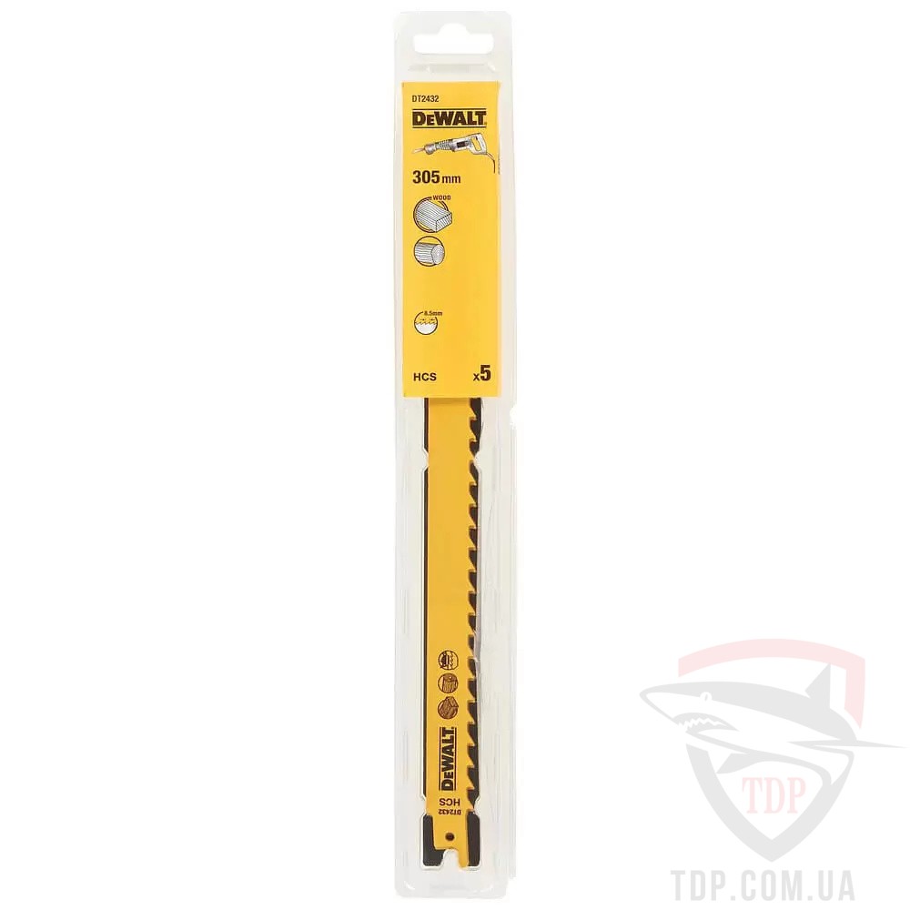 Полотно пильне DeWALT біметалічне по дереву 305 мм 3 TPI 5шт (DT2432)