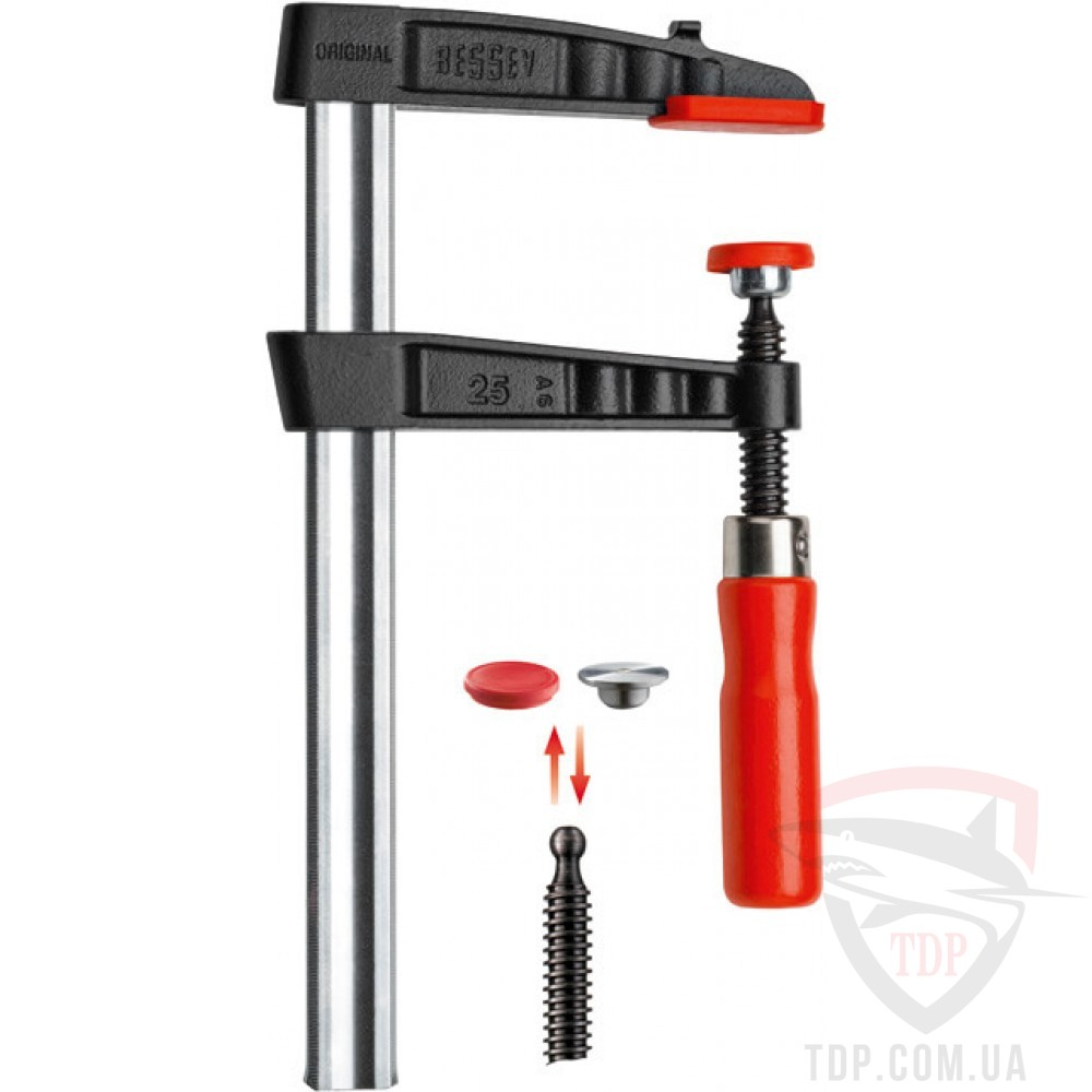 Ручной инструмент Струбцина Bessey чугунная 250x120мм деревянная рукоять (TG25)