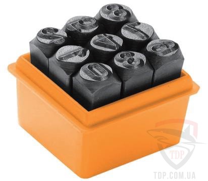 Комплект штамповки цифр 6 мм 9шт 0-9 TOLSEN (T25097)
