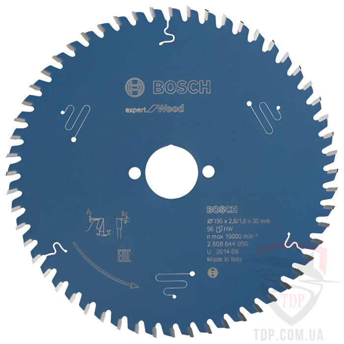 Оснастка Пильний диск по дереву Bosch 190x30x56z K2.6/1.6 Expert for Wood