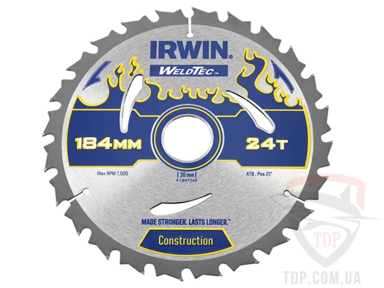 Оснастка Диск пильный по деревоматериалам IRWIN Weldec CSB 184x30x24z (1897368)