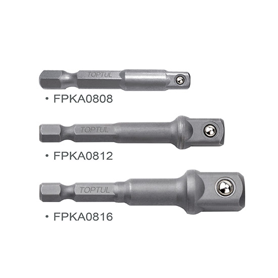 Набор переходников 1/4" под шуруповерт 3ед. (1/4", 3/8", 1/2")  TOPTUL (GAAR0301)