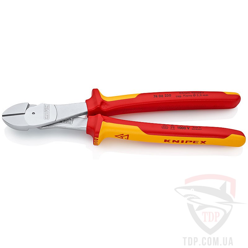 Ручной инструмент Кусачки боковые Knipex особой мощности 250 мм диэлектрические (74 06 250)