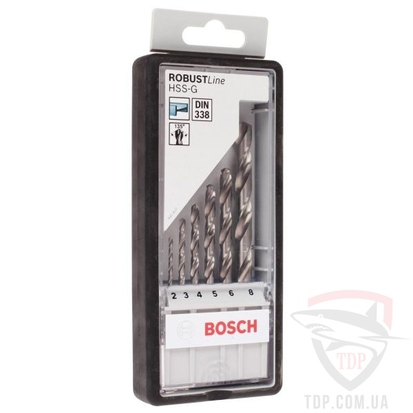 Сверла Набір свердл по металу Bosch Robust Line HSS-G 2-8мм 6 шт (2607010529)