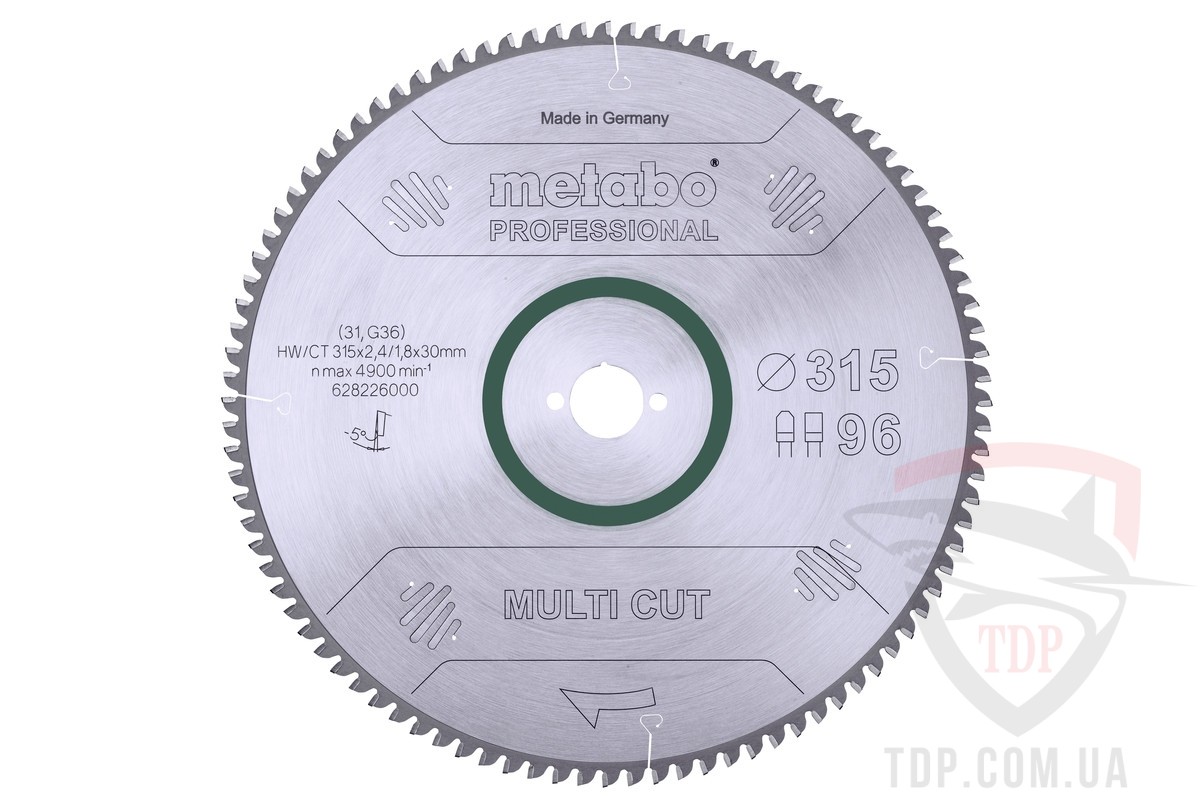 Оснастка Пильний диск по ламінату Metabo Multi Cut Professional 315x30x96z (628226000)