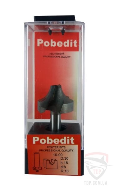 Фреза пазова фасонна POBEDIT 1009 D30 d8 L52 h18 R10 - Фото №2