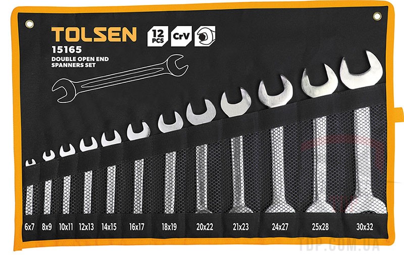 Набор ключей рожковых в чехле 12 штук TOLSEN (T15165)