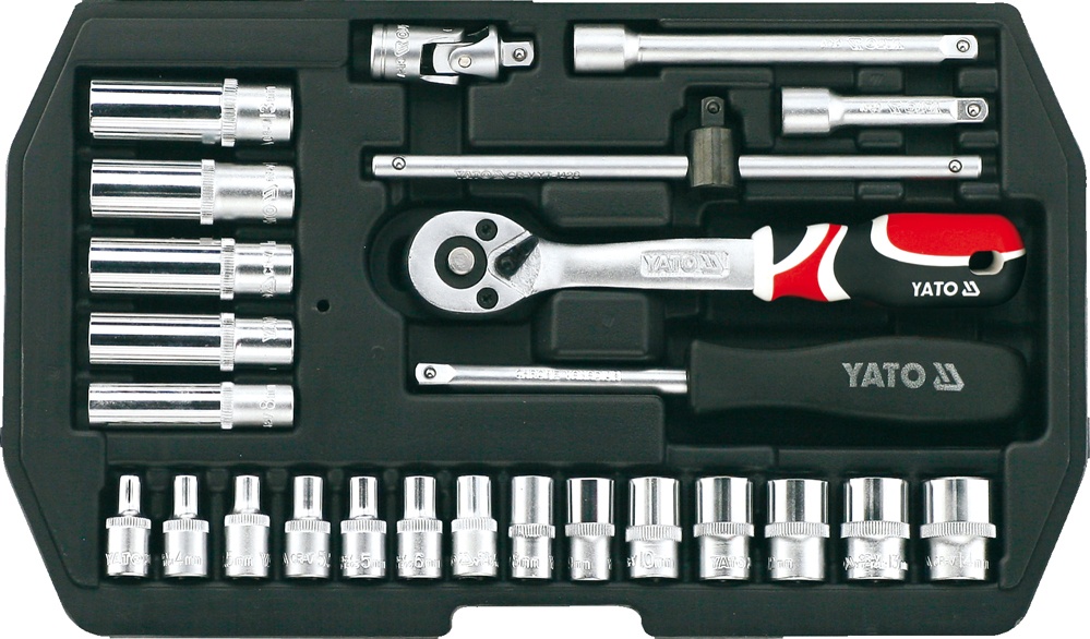 Набор Гголовок торцевых YATO 1/4" М=3.5-14 ММ  YT-14461 (25 шт)