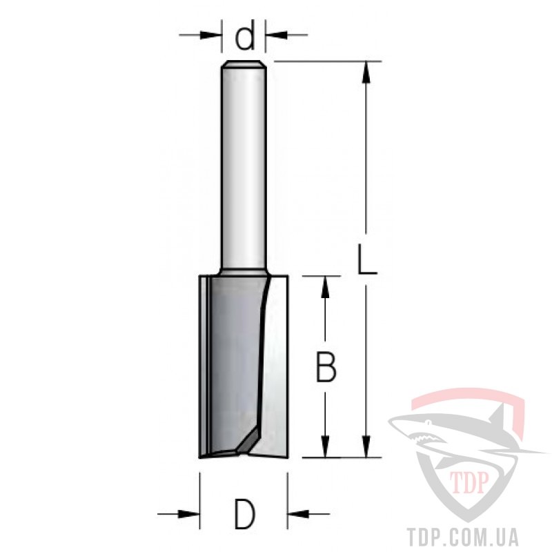 Оснастка Фреза пазовая прямая WoodPecker D20 d8 L48 h20 z2 (HP23205)