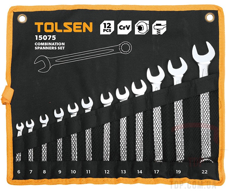 Набор ключей комбинированных в чехле 12 штук TOLSEN (T15075)