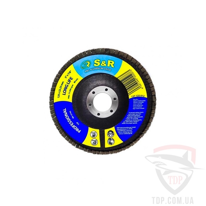 Абразивно-шлифовальный инструмент Круг зачисний пелюстковий S&R Professional 125x22.2 P60 (137125006)