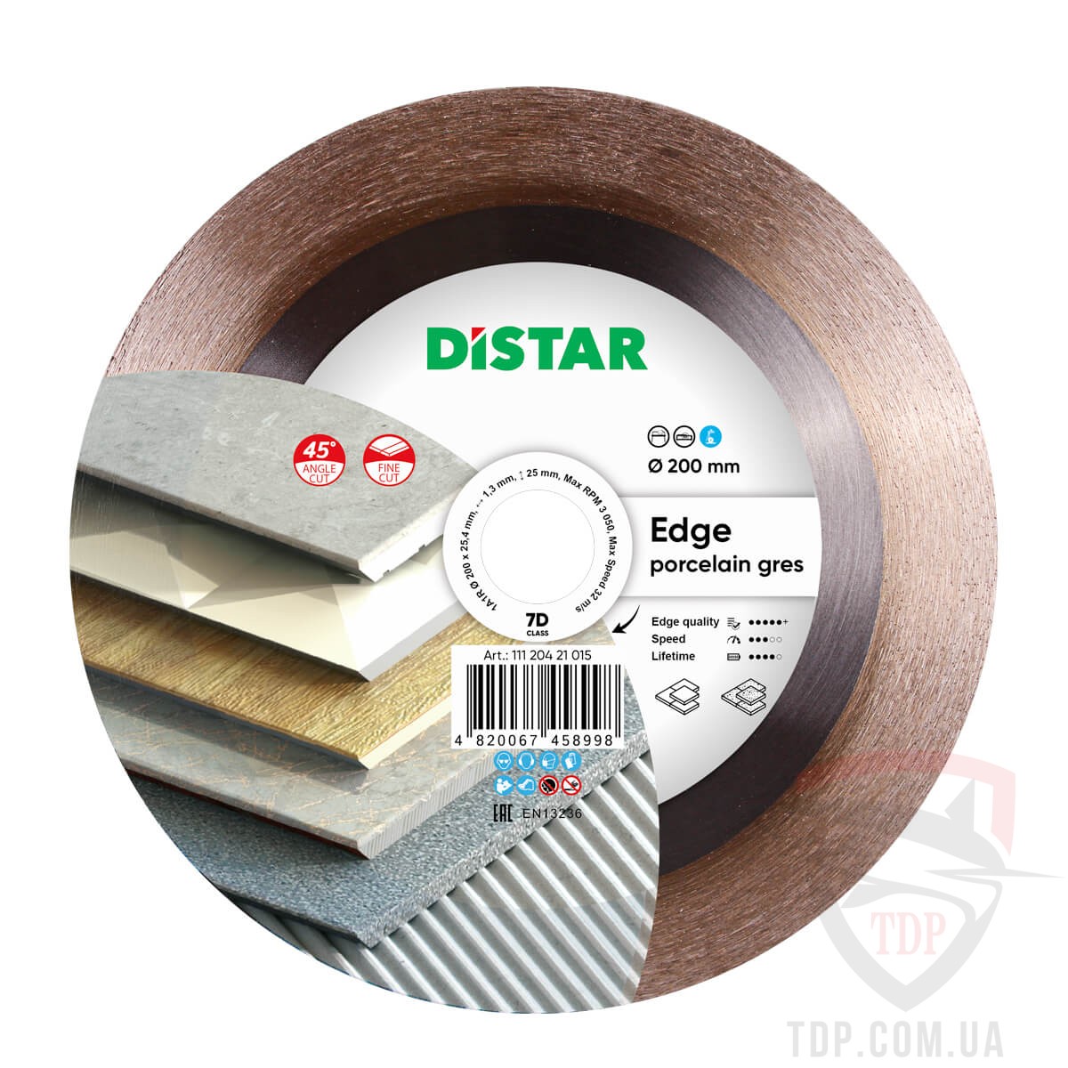 Алмазный инструмент Алмазный диск Distar отрезной 200x1.4x25x25.4 Edge (11120421015)