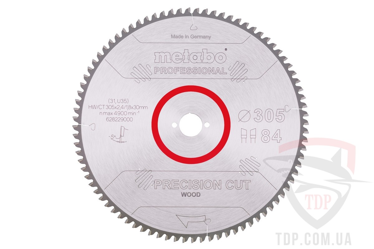 Оснастка Пильний диск по дереву Metabo Precision Cut Wood 305x30x84z (628229000)