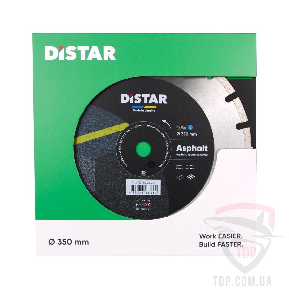 Диск алмазний по бетону та асфальту Distar HIT Asphalt Runner 350x25.4x3.5x11.5мм (10216025072) - Фото №5
