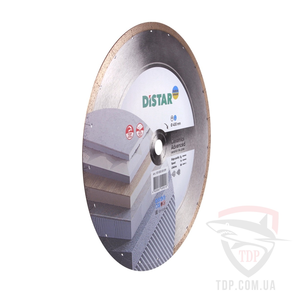 Круг алмазний по керамограніту Distar Hard ceramics Advanced 400x1.9x10x25.4мм (10100000019) - Фото №4